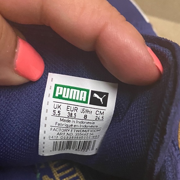 NEW Suede Blue Depths-Apple Cinnamon Puma Sneakers - Picture 6 of 6